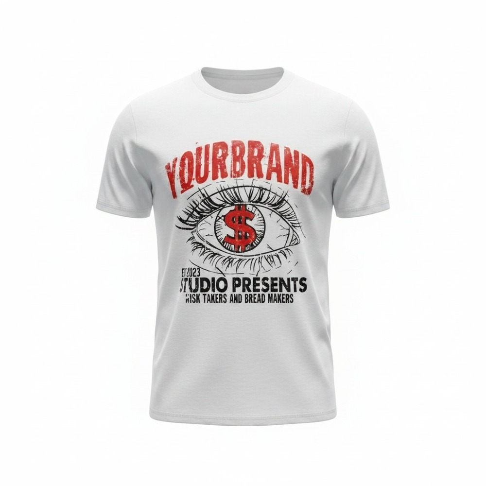 SHEIN Graphic Tee Risk Takers Bread Makers White Mens M Streetwear Y2K Urban